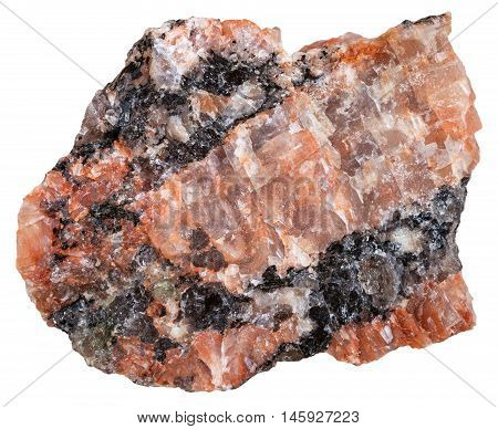 Red Granite Mineral Isolated On White
