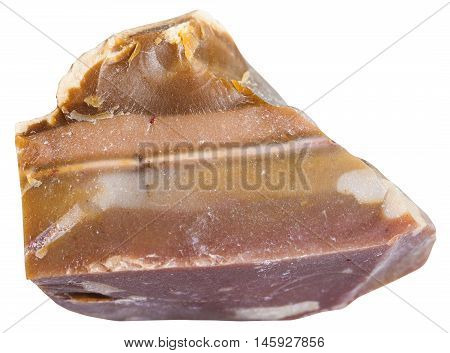 Brown Flint Mineral Isolated On White