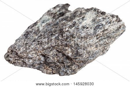 Quartz Biotite Schist Stone Isolated On White