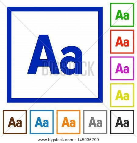 Set of color square framed Adjust font size flat icons