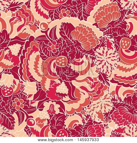 Hand painted watercolor vector flowerseamless pattern background