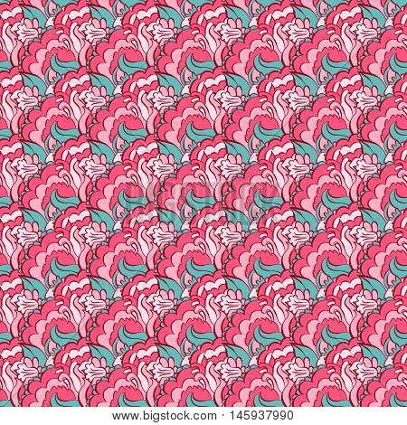 Hand painted watercolor vector flowerseamless pattern background