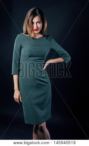 young blond real woman emotional in depression dark indoor, beautiful sadness