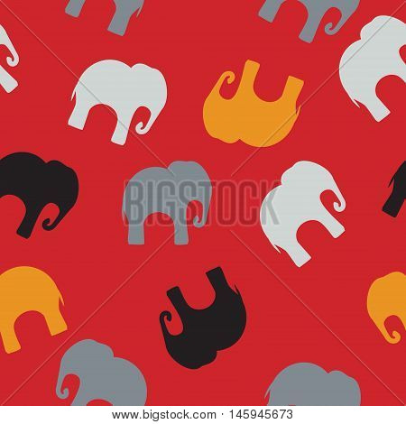 Seamless pattern. Texture with colorful elephants. Can be used for textile, website background, book cover, packaging.