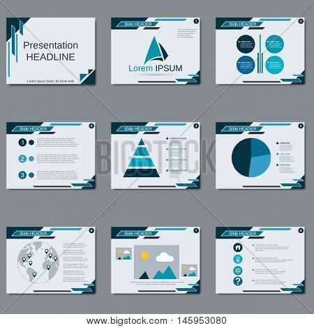 Professional business presentation, slide show vector geometric design template