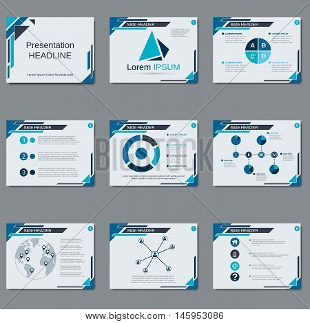Professional business presentation, slide show vector geometric design template