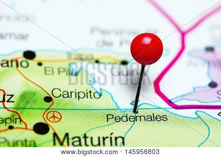 Pedernales pinned on a map of Venezuela