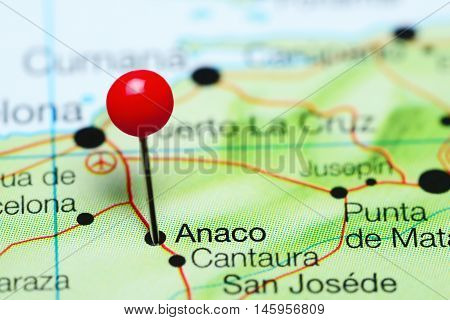Anaco pinned on a map of Venezuela