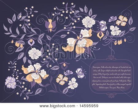 Mörk Floral bakgrund
