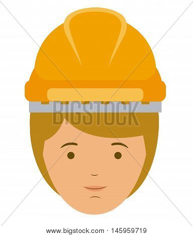 constructer man and cartoon with helmet icon. profession worker and occupation theme. Isolated design. Vector illustration