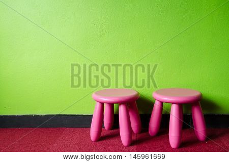 Kid Pink Chair in the Green Room