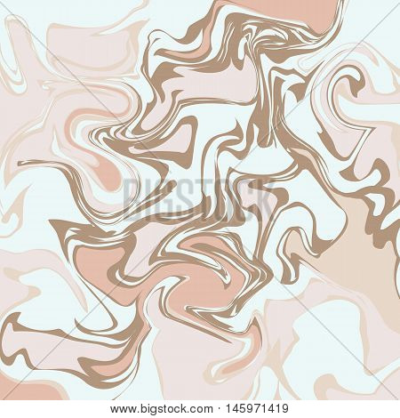 Beige marble texture. Vector illustration. Liquid paint imitation pattern. Digital colorful background in ebru suminagashi technique