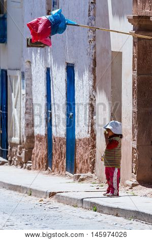 Young Boy In Maras Peru
