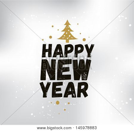 Happy New Year 2017 text design. Vector logo, typograpy. Usable as banner, greeting card, gift package etc.