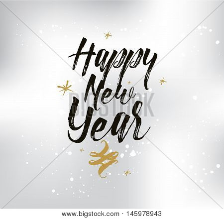 Happy New Year 2017 text design. Vector logo, typograpy. Usable as banner, greeting card, gift package etc.