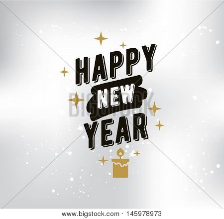 Happy New Year 2017 text design. Vector logo, typograpy. Usable as banner, greeting card, gift package etc.