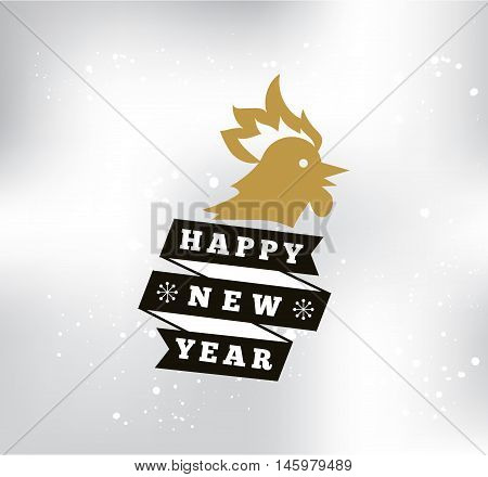 Happy New Year 2017 text design. Vector logo, typograpy. Usable as banner, greeting card, gift package etc.