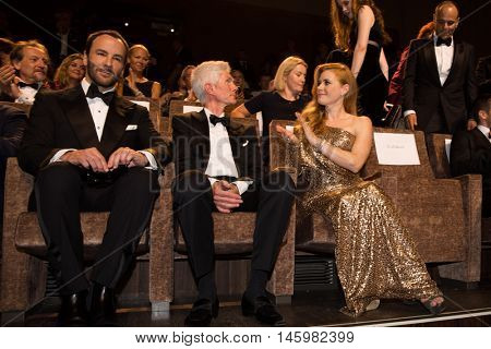  Amy Adams, Richard Buckley,  Tom Ford  at the premiere of Nocturnal Animals at the 2016 Venice Film Festival. September 2, 2016  Venice, Italy
