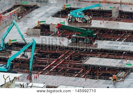 Underground construction underground drilling. Construction of the parking basement