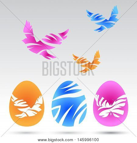 Set of colorful easter eggs. Abstract illustration. Vector.