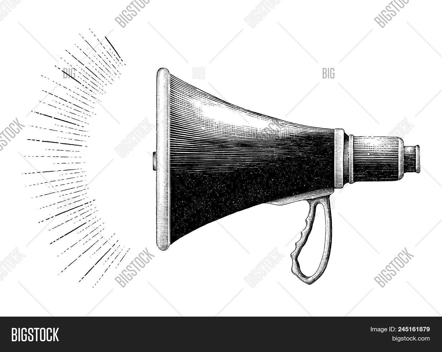 Vintage Megaphone Vector & Photo (Free Trial) Bigstock