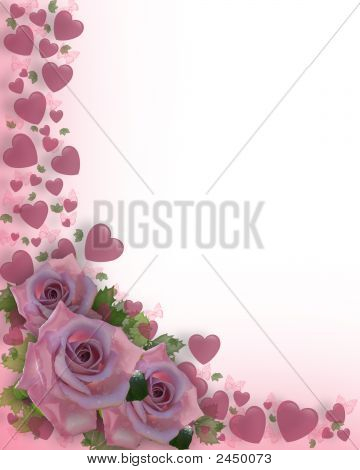 Cuori e Rose di sfondo o bordo