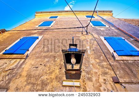 Mediterranean Style Colorful Architecture In Picturesque Village Of Groznjan, Istria Region Of Croat