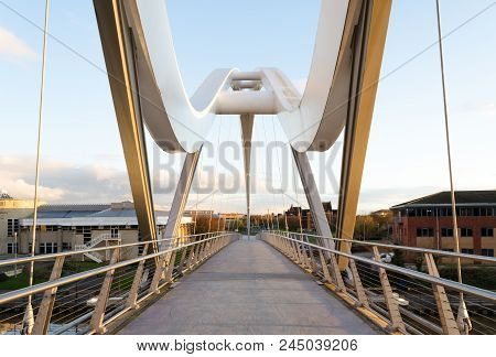 The Infinity Bridge Crossing The River Tees At Stockton-on-tees
