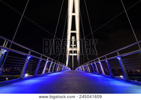 Night-time On The Deck Of The Infinity Bridge At Stockton-on-tees