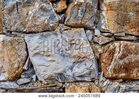 Fragment Of A Wall From A Chipped Stone