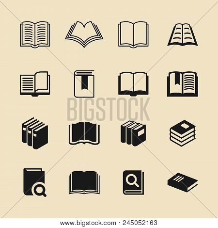 Books Icons And Pictogram Set For Site Or App