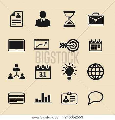 Business And Office Management Vector Icon Set