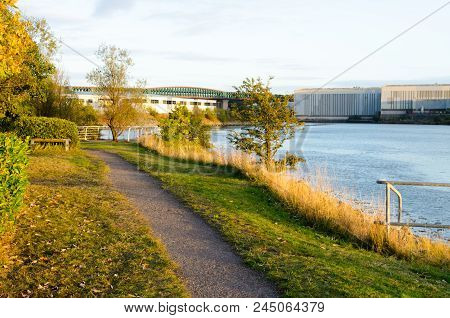 Walkway Along The North Side Of The River Wear, Showing The Queen Alexandra Bridge (1909)