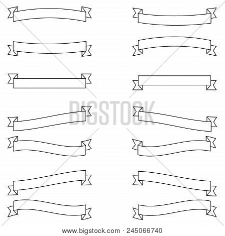 Ribbon Line Black White Set Template