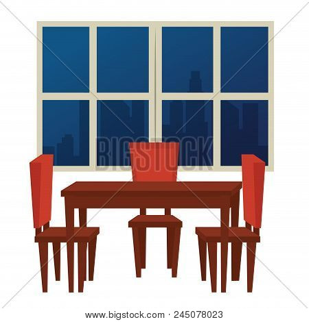 Dinning Room Scene Icons Vector Illustration Design