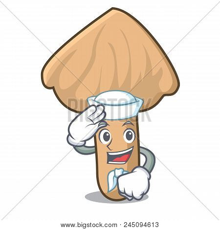 Sailor Inocybe Mushroom Character Cartoon Vector Illustration