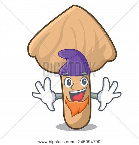 Elf Inocybe Mushroom Character Cartoon Vector Illustration
