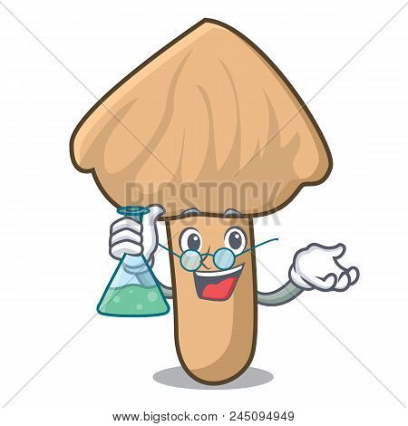 Professor Inocybe Mushroom Character Cartoon Vector Illustration