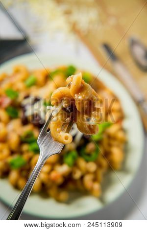 Fancy Taco Macaroni And Cheese With Black Beans Jalapenos And White Cheddar