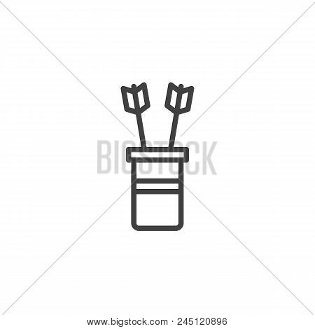 Quiver With Arrows Outline Icon. Linear Style Sign For Mobile Concept And Web Design. Archery Quiver