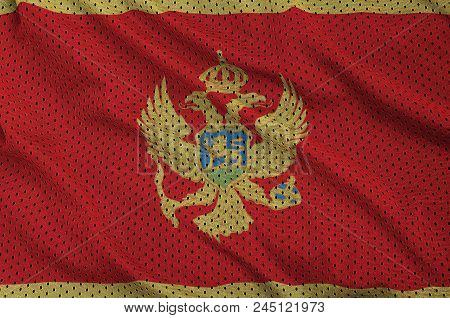 Montenegro Flag Printed On A Polyester Nylon Sportswear Mesh Fabric With Some Folds