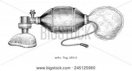 Ambu Bag Hand Drawing Vintage Engraving Style