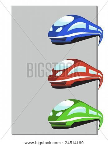 3 つの色のベクトル鉄道