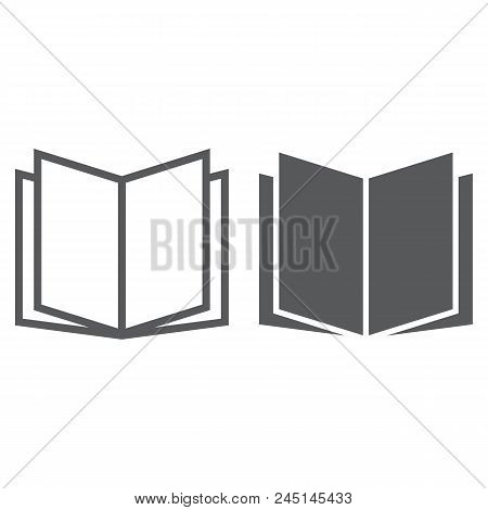 Open Book Line And Glyph Icon, School And Education, Knowledge Sign Vector Graphics, A Linear Patter