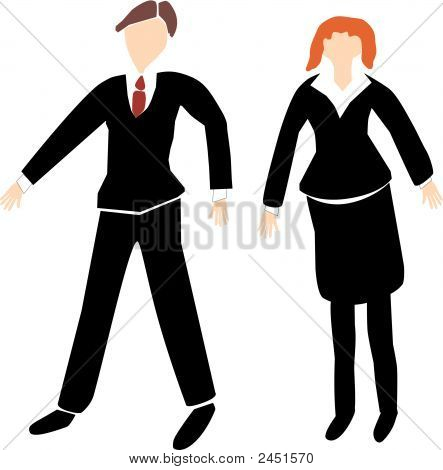 Uomo d'affari e donna In abito nero