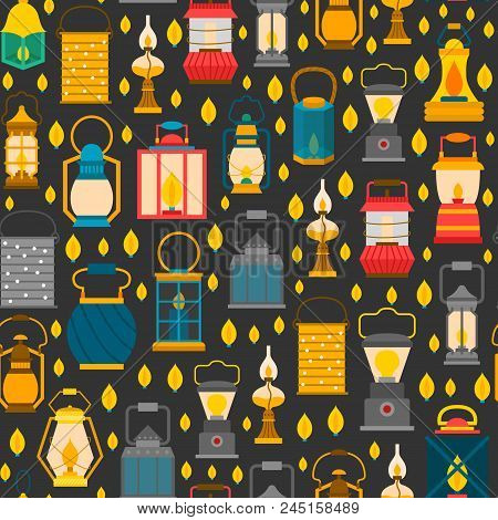 Vector Flat Lanterns Background