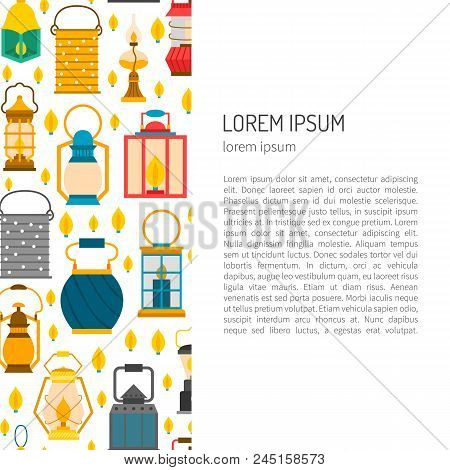 Vector Flat Lanterns Background