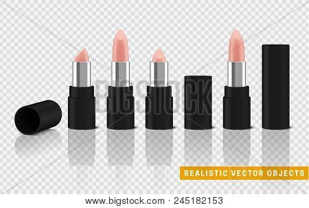 Bodily Lipstick 3d Illustration Of A Beautiful Illustration. Isolated Realistic Set Lipstick With Tr