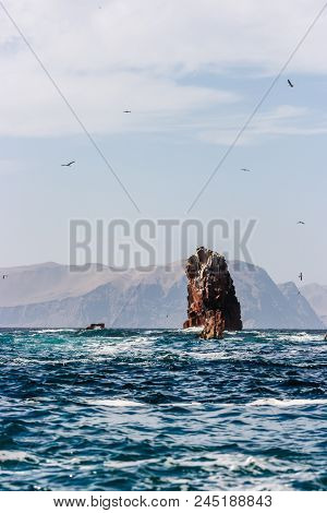 Senic View Of The Islas Ballestas, Paracas Peninsula, Peru