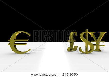 3d 황금 통화 기호